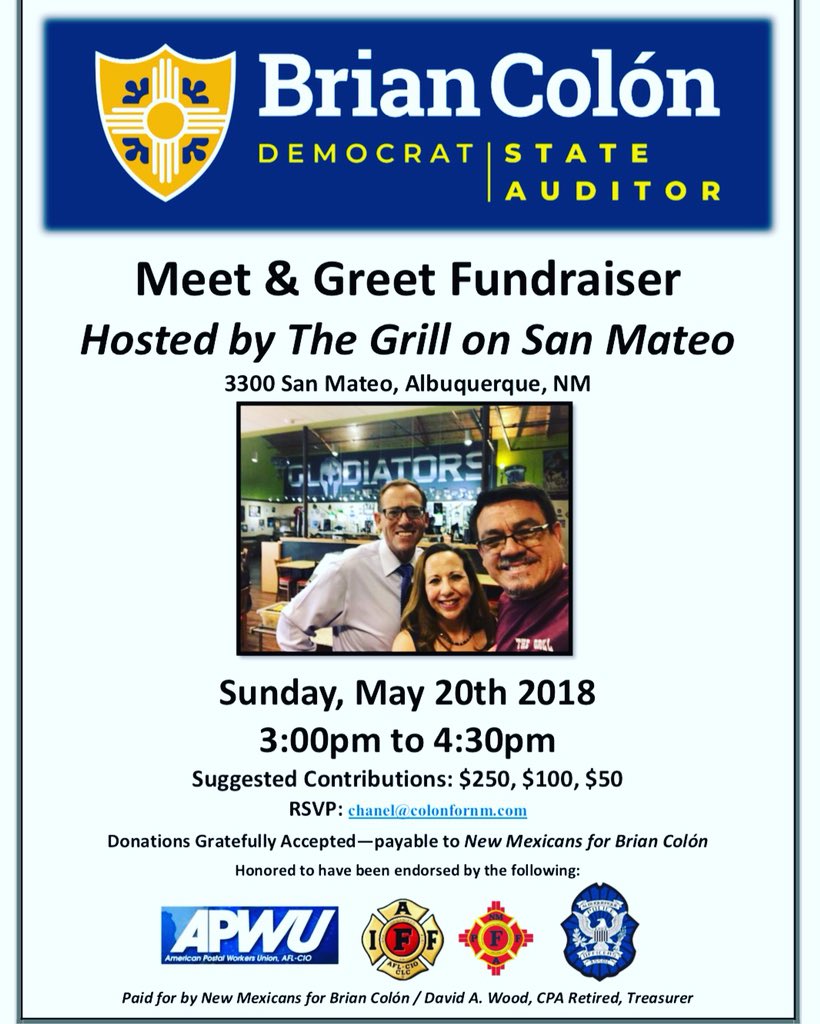 Brian_Colon's tweet photo. Thanks for the memories/support Condado de Mora! Now off to Española and then ABQ this afternoon. ABQ peeps—Please drop by! #LiftUpNM #ColonForAuditor https://t.co/0ciFvPSArT