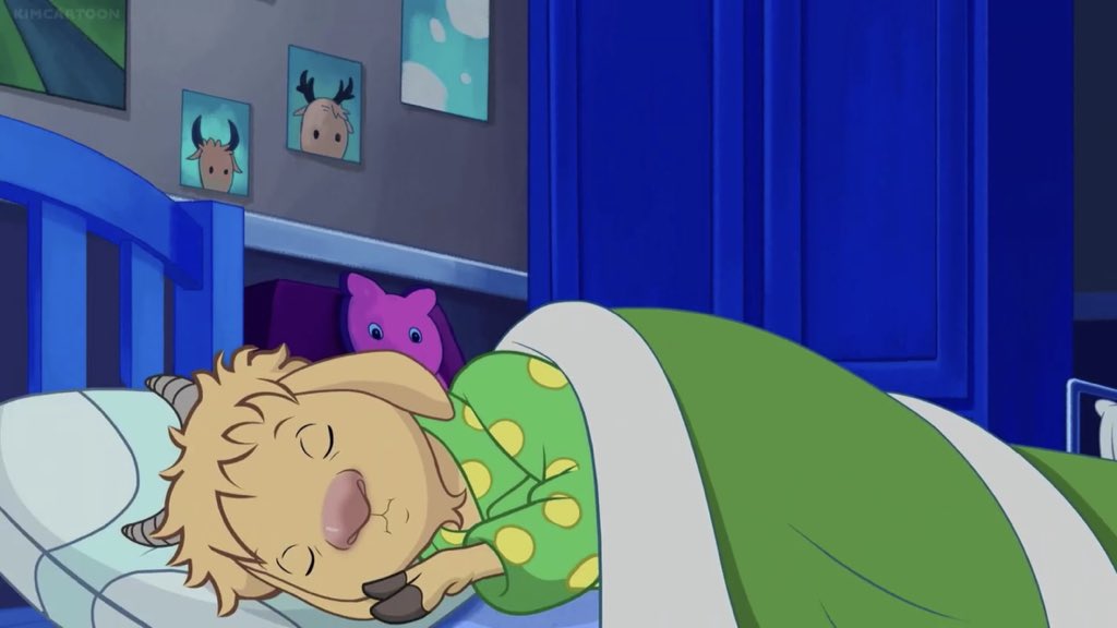 BullyGoatGilroy's tweet photo. He yawned. “It’s getting pretty late, and I’m getting kinda sleepy... Goodnight, everyone and @Rockyrecycler, see you all in the morning.” He then closed his eyes and drifted off to sleep. https://t.co/R7Beb2ASix