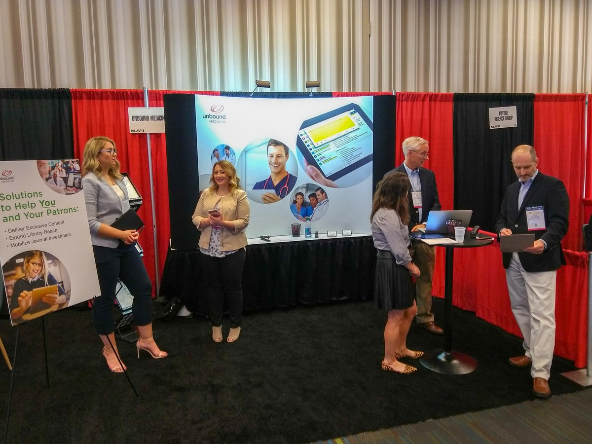 unboundmedicine's tweet image. Hello MLA 2018! Unbound Medicine is here at Booth 323 and looking forward to talking with you! #mlanet18 #mlanet2018 #medicallibrarian #medicine