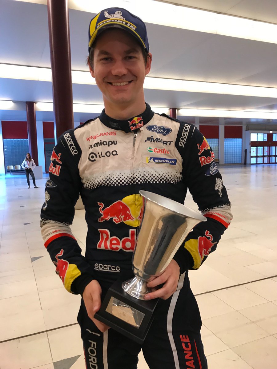 Probably you do not see me too often as happy as I have been today holding my trophy which I got after finishing third in <a href="/rallydeportugal/">Vodafone Rally de Portugal</a>! What a great feeling. Already at the airport now, heading back to Finland.
