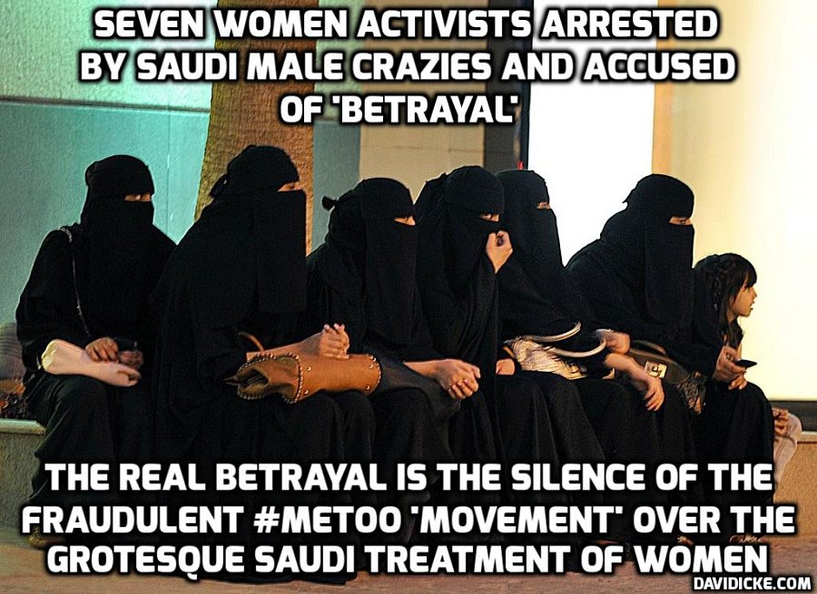 davidicke's tweet photo. #Saudi women who battled for women's right to drive are arrested, accused of betrayal and branded traitors https://t.co/z7xbfyXOxb #MeToo https://t.co/fqTHl7xSQQ