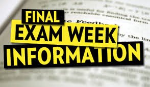 Senior Final Exams This WEEK!

Wednesday May 23rd - 2nd and 5th period exams

Thursday May 24th - 3rd, 6th and 7th period exams

Friday May 25th - 1st and 4th period exams

Exemption Cards will be distributed on Monday, May 21.

Graduation Saturday May 26 at NRG 3:00