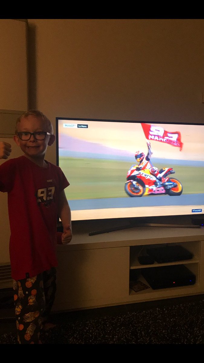 motoado's tweet photo. Well done @marcmarquez93 full gas all the way Chase is excited 🏁🐜 https://t.co/Yi99Vljhe9