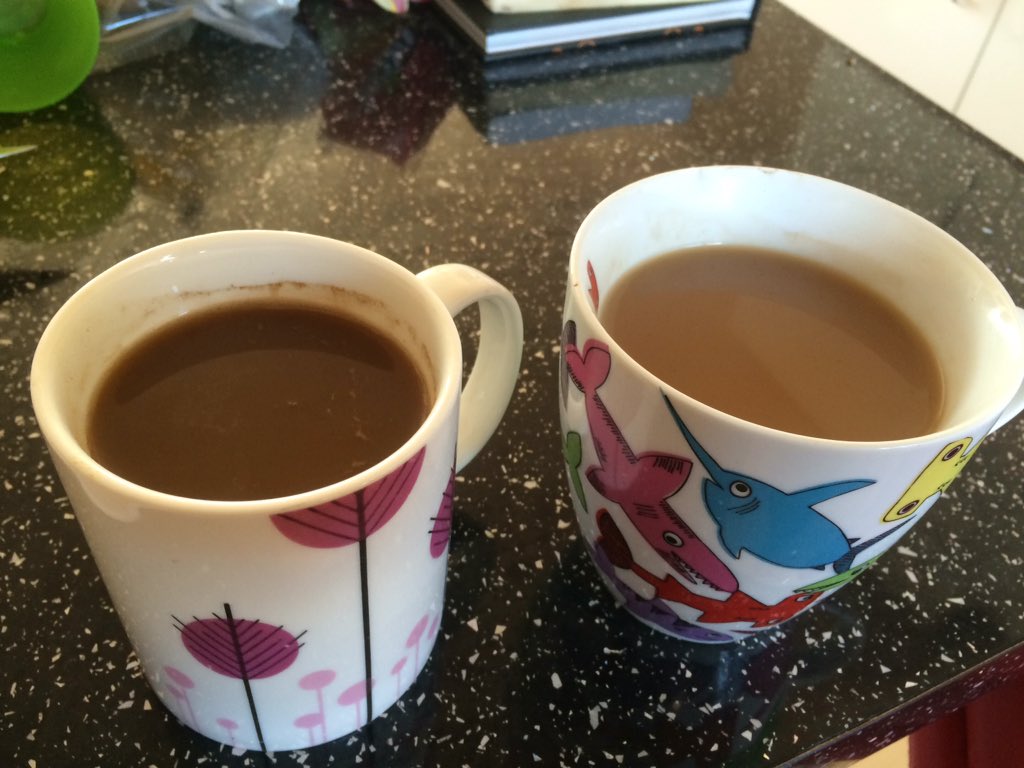 FletchMK64's tweet photo. Made myself a cup of coffee, put it down to make a sandwich, then thought I'd like a coffee, so made myself another one... #twocupsofcoffee https://t.co/1H9LkJjGkx