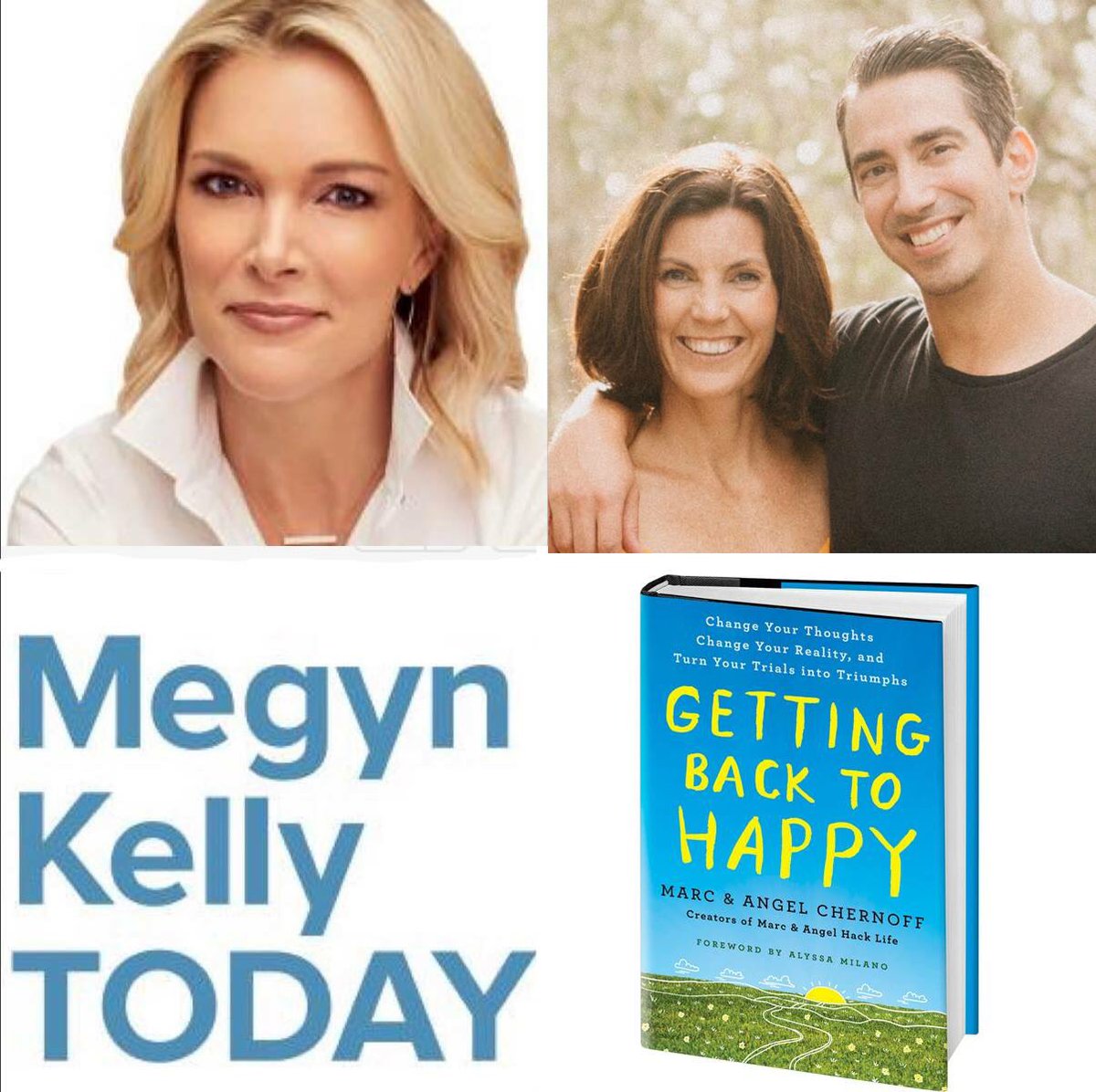 marcandangel's tweet photo. YOU GUYS, THIS IS HAPPENING MONDAY! I'm so excited (and pretty darn nervous) to announce that Marc and I will be on NBC's Megyn Kelly TODAY show (on May 21) to support our brand new book, Getting Back to Happy, which releases Tuesday and is available for pre-order now! :) https://t.co/lxTBP8lLLT