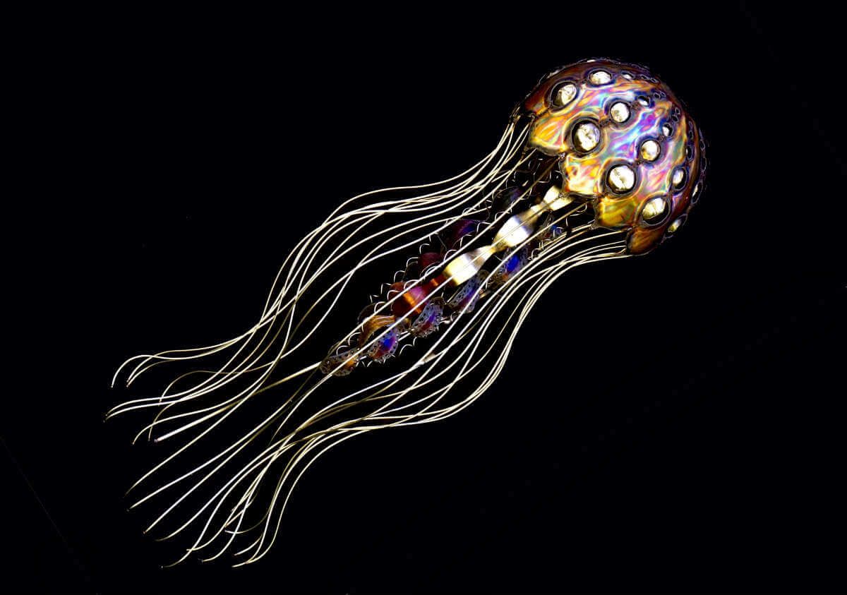 EclipseAtBM's tweet photo. Love the ocean? Show off the #SaltLife in your home with this torch fired #StainlessSteel #Jellyfish wall sculpture! Over 3.5 ft high, 11" diameter. #EclipseAB #MetalSculpture #MadeinNC #HomeDecor #WrightsvilleBeach #FigureEightIsland #SeaLife #MetalArt #ShopILM https://t.co/eDIpq2PGq9