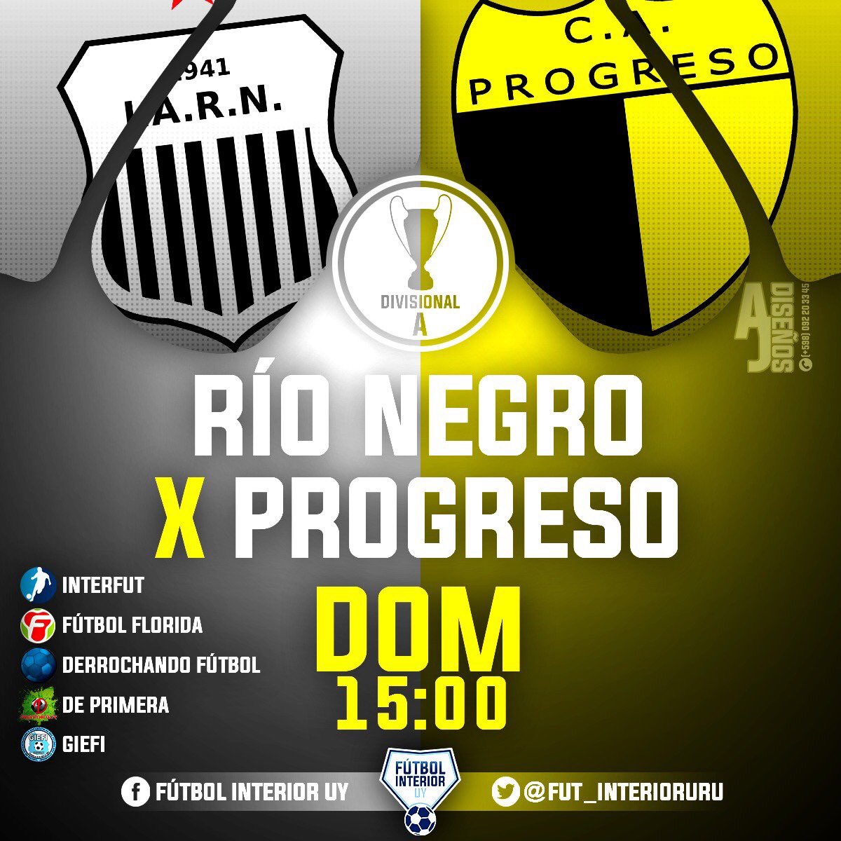 Colgados899's tweet photo. 💥Domingo de fútbol en la radio ⚽️
#CopaOFI - A - #4afecha
#RíoNegro 🆚 #Progreso
En simultáneo el minuto a minuto desde Empalme Olmos 👇👇
🏆#OFI - B - #2afase - #1afecha
#Ferrocarrilero 🆚 #Candil
Transmite en vivo 📻89.9 #AtlántidaFM
📸:FÚTBOL INTERIOR UY https://t.co/GlUz0Vfy26