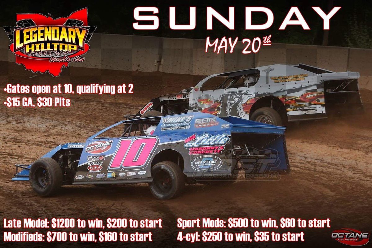 #SundayFunday 

Come out and join us at The Top TODAY for some racing action. Most other tracks in the area canceled this weekend so get your racing fix in with us today!