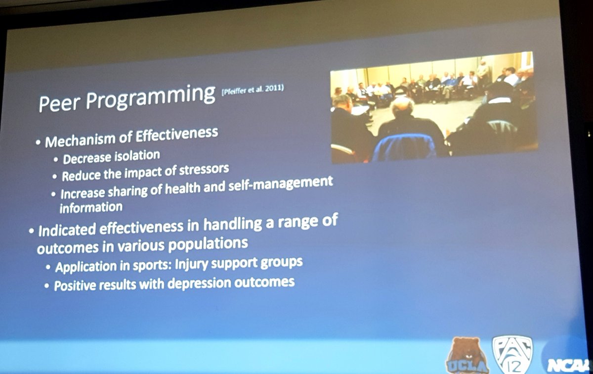 griz1's tweet photo. Peer programming, psychoeducational & skill training are different approaches to improve athlete #mentalhealth. @AmickMichael @pac12 #Pac12SAHC @UCLAHealth @UCLAAthletics @UCLASemel @UCLASemelFriend https://t.co/6wEAC7dxpX