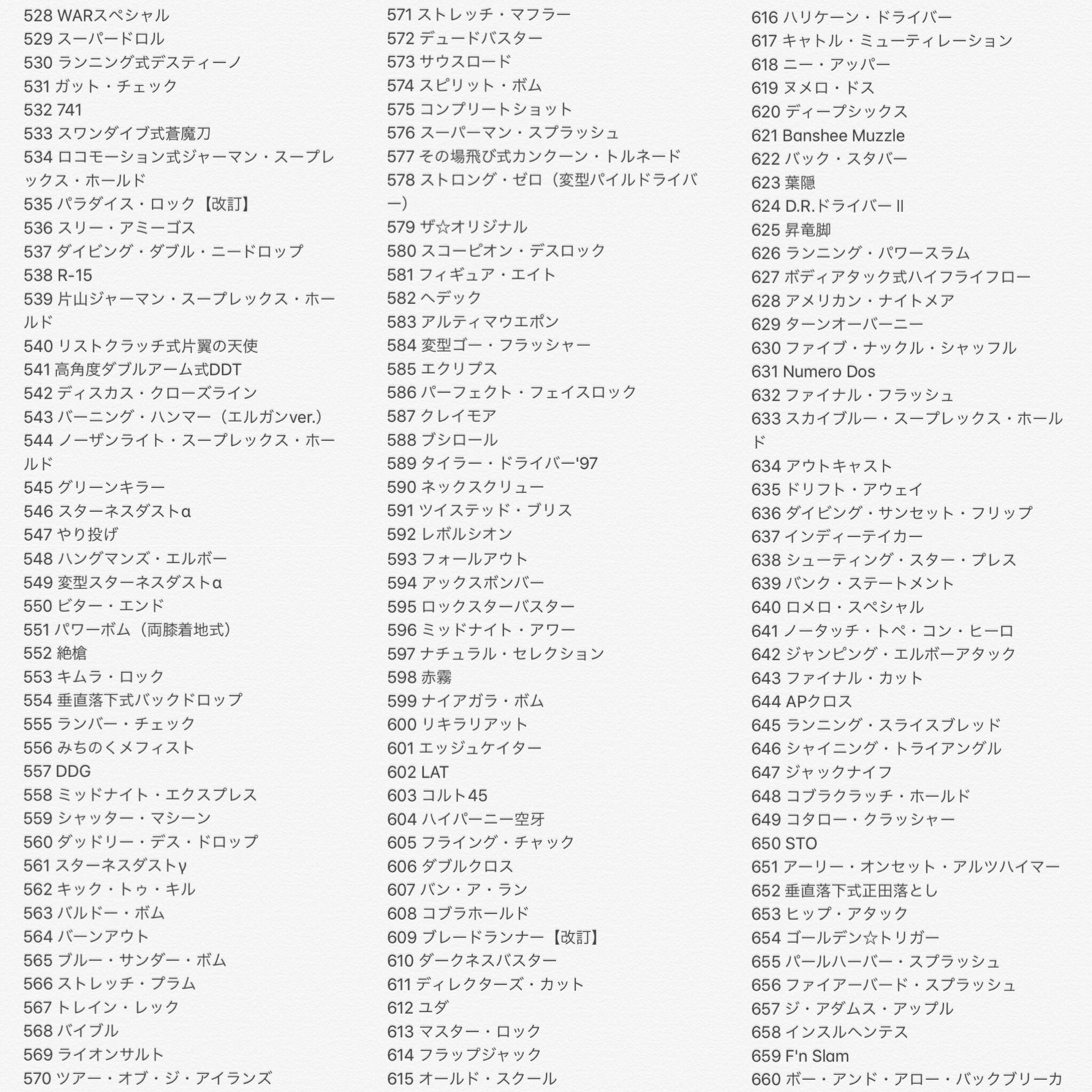Shino Go On 心ときめくプロレス技 技リスト 528 700 Shino Go On 心ときめくプロレス技 技リスト 528 700