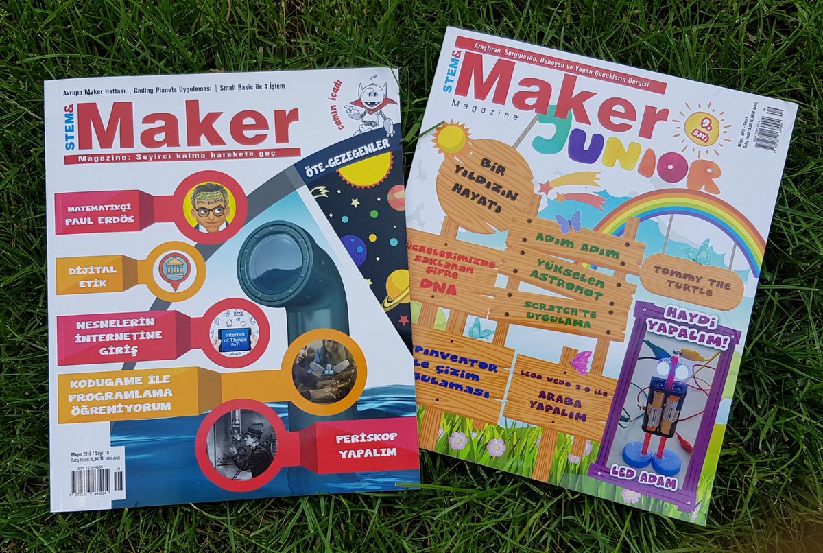 stem_maker's tweet image. #StemMaker ve #MakerJunior yeni sayılarımız çıktı; çayırda çimende, marketlerde, kitabevleri ve bayilerde. İyi okumalar...