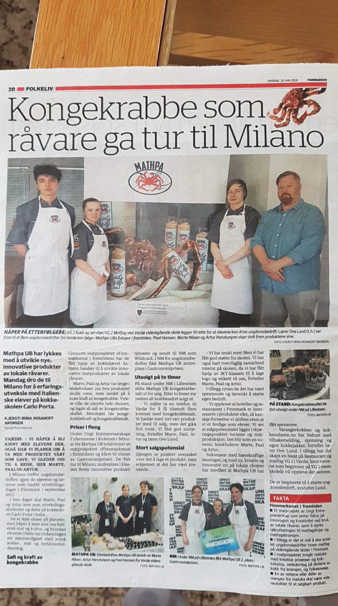 #matprosjektet #finnmarksmatifremtiden #ungdomsbedrift #innovatørertrengsoveralt #vardøvgs #uefinnmark