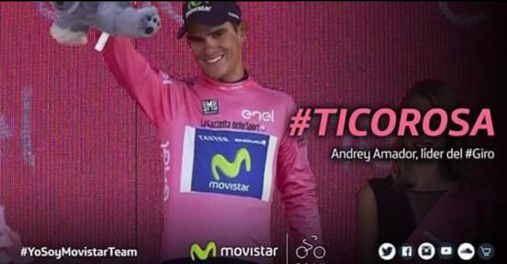 TraviersoL's tweet photo. Y Hoy hace 2 años a @Andrey_Amador le ponían la Maglia Rosa en el @giroditalia

Esperemos muchos éxitos más del #TicoRosa 2016! 🇨🇷 https://t.co/i3Mf5t2QON