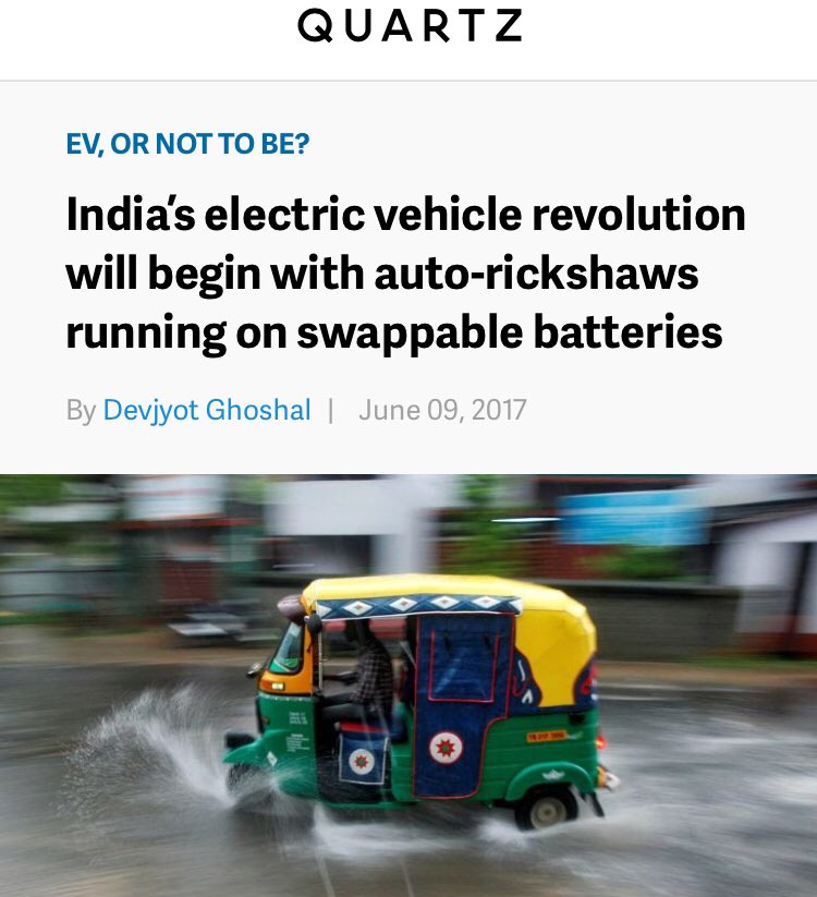 #EV #Rickshaws #India2030
#eRickahaws India’s electric vehicle revolution is underway 
#Lithium batteries✅ Swappable🤔

Ambitious plans