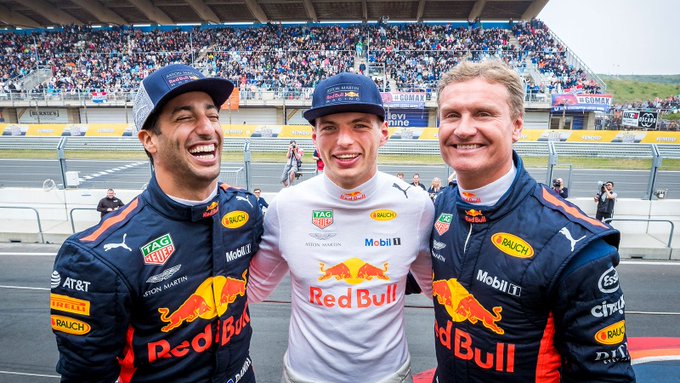 Daniel, Max and DC pose for a photo in Zandvoort