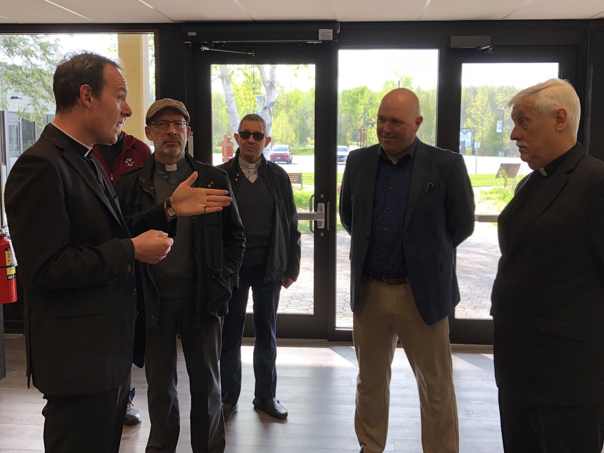 willbaird's tweet photo. Very honoured to have had  the opportunity to welcome Fr. General Sosa to @SainteMarie_hhp for a tour today with @JesuitsinCanada @martyrsshrine1 #FGinCanada #jesuits https://t.co/SeZPy9J4vS