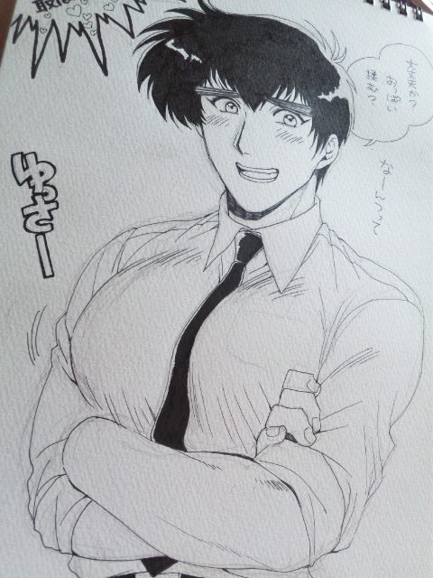 そういえば某氏のスケブに描いたカルラ+鵺野先生とタットワ鵺野先生
タットワ定期的に描いちゃう～～～～ 