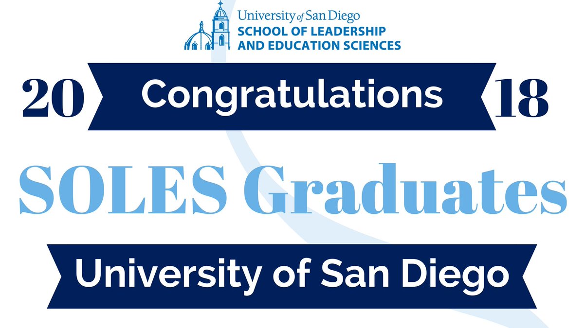 Congratulations to all of our #USDSOLES students graduating today! We are proud of the work you have accomplished and look forward to seeing where your future will take you. All SOLES graduates and their guests are invited to a reception at Mother Rosalie Hill Hall.
#USDGrad18