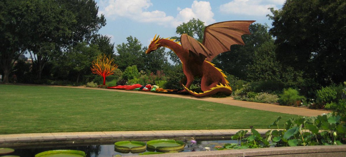 CityofAtlanta's tweet photo. Have you visited the @AtlBotanical Garden's newest exhibit, "Imaginary Worlds: Once Upon a Time?" It features giant living plant sculptures that the whole family will love! #AtlBotanical https://t.co/8jflywr176