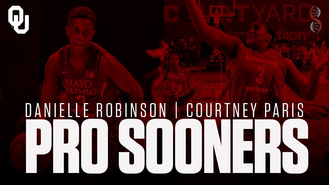 OU_WBBall's tweet photo. .@justDROB and Courtney Paris look to make an impact on new teams as the WNBA season gets underway Sunday.
Best of luck to our #ProSooners.
📝 https://t.co/OoyqHCyewH https://t.co/6d4YwZE1Q2