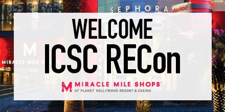 MiracleMileLV's tweet photo. It's the most wonderful time of the year...WELCOME to all those in town for @ICSC RECon 2018! Looking forward to an exciting and inspiring 3 days, talking all things SHOPPING with friends from all over the globe 🛍️. 

#MiracleMileLV #ICSCRECon https://t.co/0lZFT03gz7