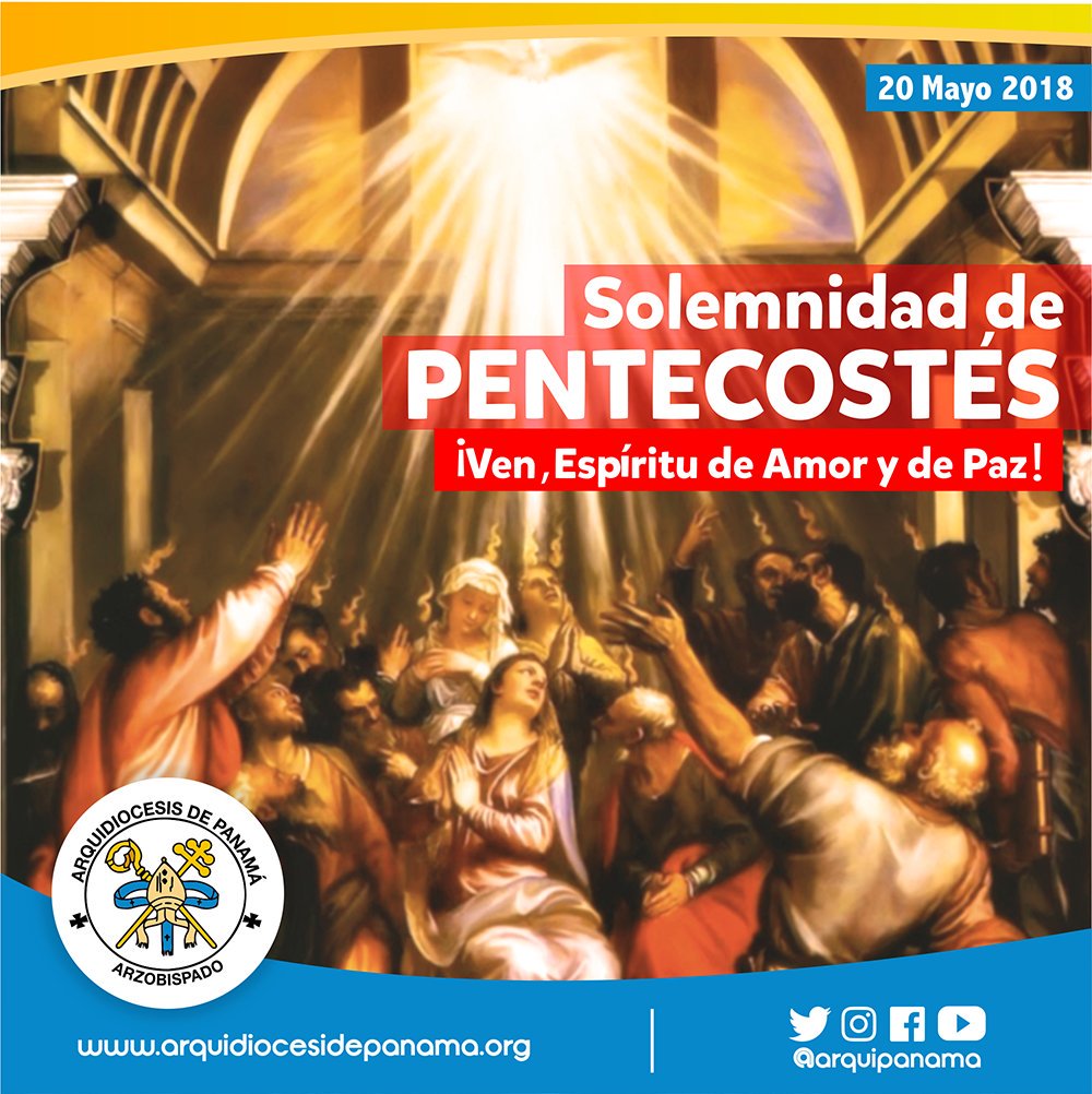 ArquiPanama's tweet photo. ¡Ven, espíritu de amor y de paz!
🔥Hoy celebramos la Solemnidad de Pentecostés.
Es el comienzo, significado y aniversario de nuestra Iglesia.
#Pentecostés https://t.co/gLhZww2A6n