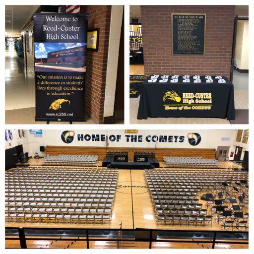 The stage is set. Come help us celebrate our RCHS #Classof2018 <a href="/rchscomets/">RC Athletics</a> gymnasium at 2:00pm  today #CometPride