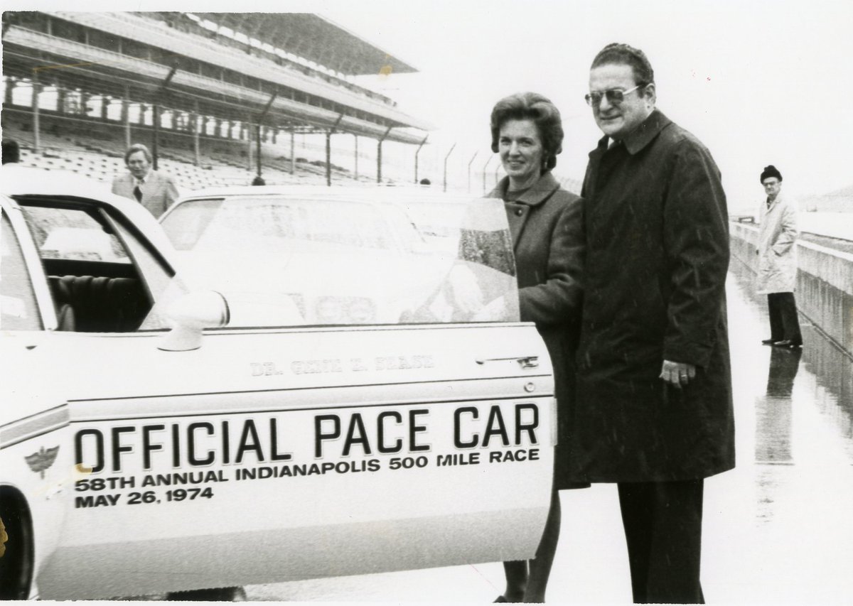 uindy's tweet photo. From the archives: #UIndy President Gene Sease participated in many @500Festival events. Safe to say the cars look a bit different today 😁 #ThisIsMay #Indy500 #retroindy @IMS https://t.co/kf0p1ODAIX
