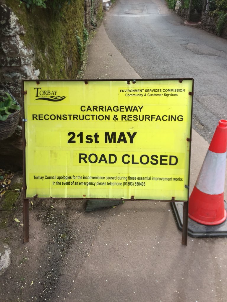 haywardglass's tweet photo. Just a reminder the road from #Occombe farm to #Cockington Village The Totnes Road is expected to be closed for 5 days from tomorrow. Cockington is still open from seafront and Chelston. https://t.co/ofdAkqHbtj