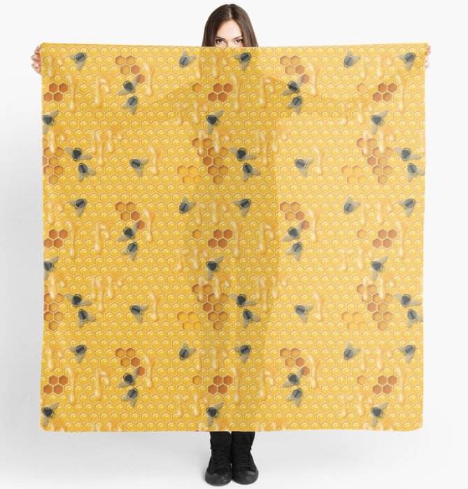 #mydesign Bees with Dripping Honey Scarf, Perfect for the beach redbubble.com/people/moosedi… via @redbubble #honey #honeycomb #bumblebees #bees #summer2018 #summeroflove #savethebees #beeawareness #womensfashion #fashiondesign  #WorldBeeDay