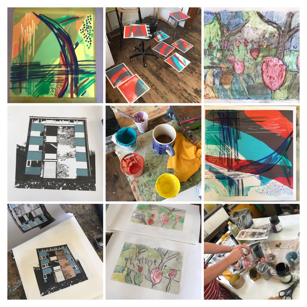 kewartstudio's tweet photo. Screen printing and screen mono printing at Kew this weekend. #monoprinting #screenprinting #experiment #experimentalmarkmaking https://t.co/68jRKdmSX4
