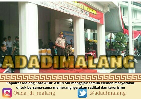 adadimalang's tweet photo. Elemen Masyarakat kota Malang gelar Apel Siaga dan Deklarasi Anti Gerakan Radikal
Selengkapnya di : https://t.co/wOSK72SecQ
#AKBPAsfuri #LetkolInfNurulYakin #WahidWahyudi #TNI #Polri #PjsWalikotaMalang #Kodim0833KotaMalang #PolresMalangKota #AgusYuwono #AdaDiMalang #MalangDotCom https://t.co/Dqa3ZZfJKf