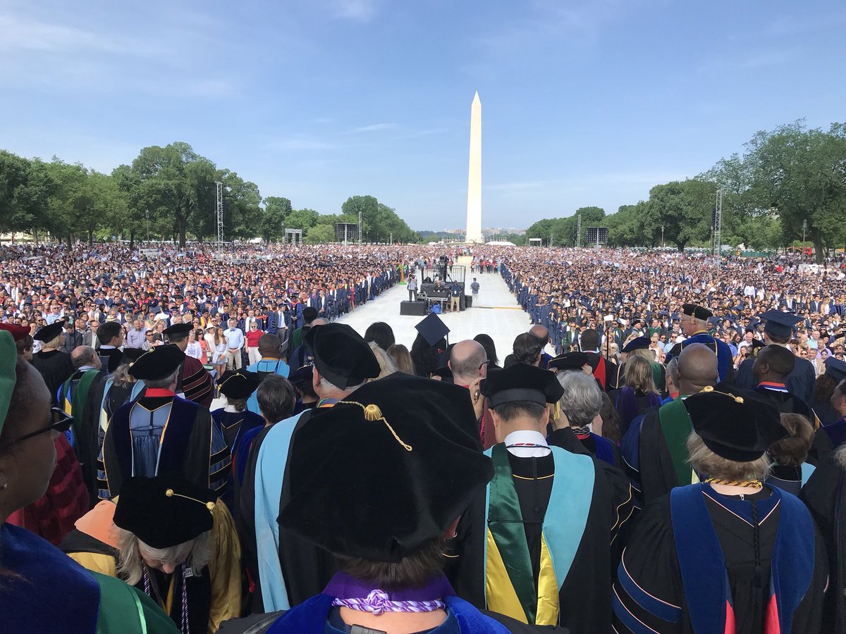 View from the podium at GW commencement
