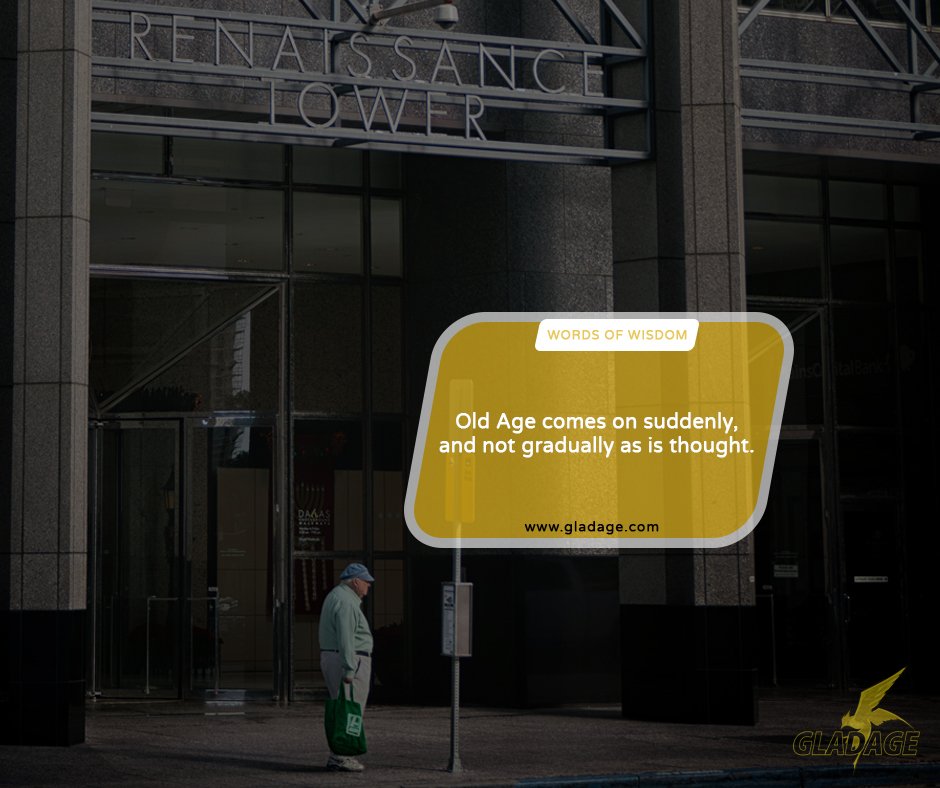 GladAgeOfficial's tweet photo. That’s the thing about #OldAge - One fine moment it hits you.
#GladAge will ensure that this realization is a celebration and not a challenge wrapped in wrinkles.
#GAC #Blockchain #BlockchainTechnology #ICO #TokenSale #GACToken #ETH #Ethereum #Crypto #CareHomes #SeniorCare https://t.co/ndNWF2DaaB