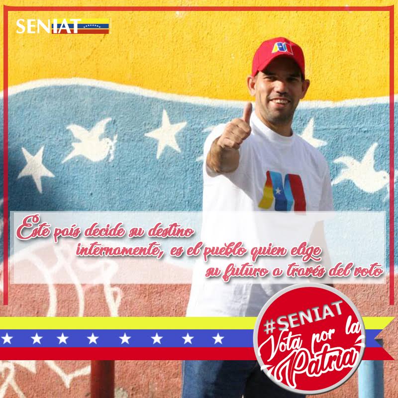 SENIAT_Oficial's tweet photo. #VotaPorVenezuela El Sistema Electoral está pensado para proteger la voluntad popular, ese es el sistema electoral que Venezuela viene aplicando y perfeccionando #SeniatVotaPorLaPatria https://t.co/zH1JfgM0Xi