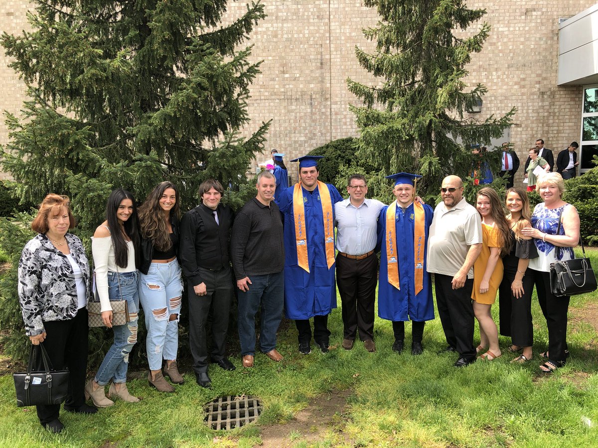 HofstraWREST's tweet photo. Check out the graduation pictures from today! We had Mike Hughes and @Bobby_Fehr walking and we are very proud of both of these young men. Excited to call them Hofstra Alumni! #StrengthInPride #PrideGraduation #Classof2018 https://t.co/FrYEj5XaaZ