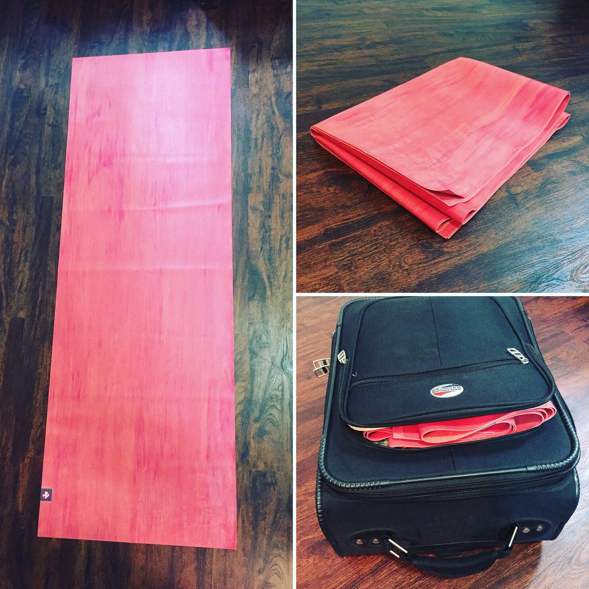 MelissaPearson2's tweet photo. Loving my eko superlite travel mat by @mandukayoga Its got a lot of grip and folds up to fit nicely in the front pocket of my carry on suitcase, making my yoga practice more accessible when I travel 🙌💜🙏 #mandukayoga #yogamat #travelyoga https://t.co/B1UKuRJOCL
