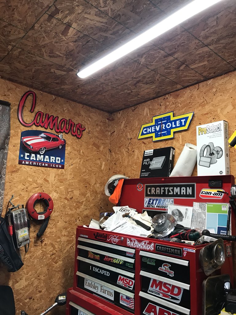 bigtimefarming's tweet photo. Thanks for the signs and clock! Your a great stepson! #camaro #69rules #427bigblock https://t.co/Lp3xNjxhUN