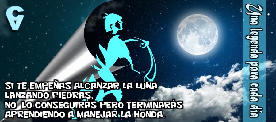 VCaminante2016's tweet photo. Si te empeñas alcanzar la luna lanzando piedras,
no lo conseguirás pero terminarás
aprendiendo a manejar la honda. https://t.co/OrYs2TRIyT