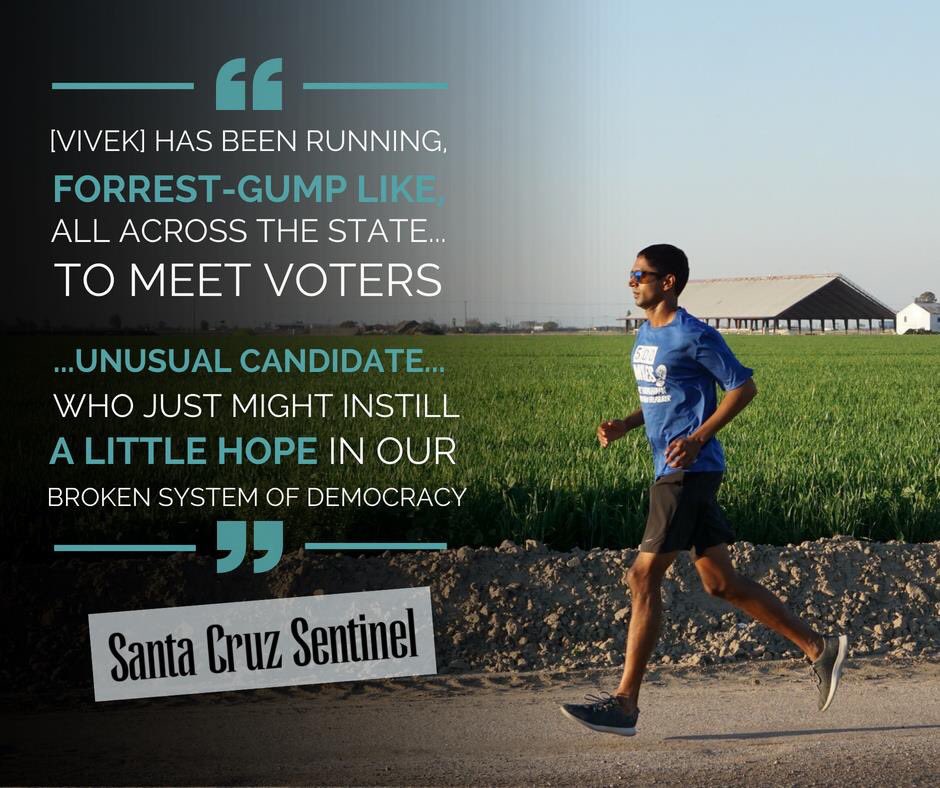 Vivek_Vis's tweet photo. Dubbed "Running Man" by @scsentinel 😎
https://t.co/abvhZ5JUGh
#500MilesforCA #RunwithVivek https://t.co/RfIipwA4T1
