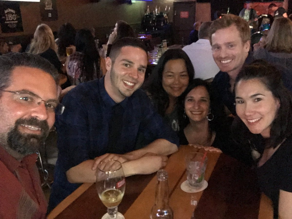 PodCastOf1000s's tweet photo. We made a pit stop to catch another screening of "Loss and Found" by Mancinetti Pictures, in Huntington Beach at The Hounds Grounds, and then hang with this funky bunch at the Surf Dog's Sports Grill. #PodCastOf1000sFamily @MancinettiPics #LossandFound @GLOWPUNK @houndsgrounds https://t.co/ccBL64rfeO