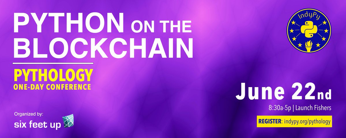 indypy's tweet photo. Learn about "Building a Company on the Blockchain" from @gwenfaraday at our next #Pythology conference: #Python on the #Blockchain @launchfishers. Early Bird Tickets available until May 25th! https://t.co/pqgbAJYpGx https://t.co/M1hIYbEMDv