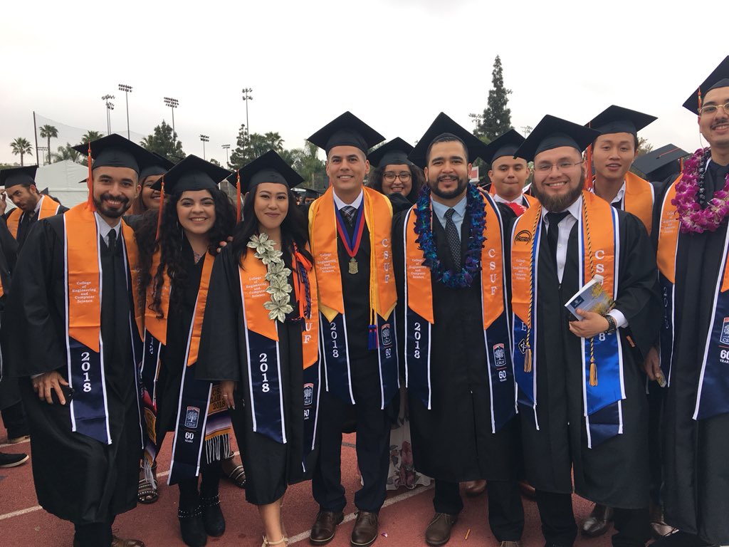 csufecs's tweet photo. Congrats ECS Grads! We are sooooooooo proud of you! #csuf2018 #titansreachhigher #csu #csufecs https://t.co/JIDwzo8Md9