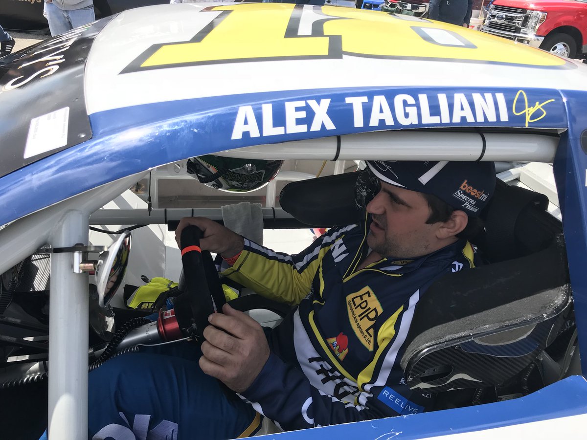 TaglianiFan's tweet photo. @Tyler_Case_ pulling up the car for @tagliani ! Its almost Race Time!!! #Race #racetime #nascarontsn #NASCAR #Nascarpintys #ctmp https://t.co/WoqorbJe11