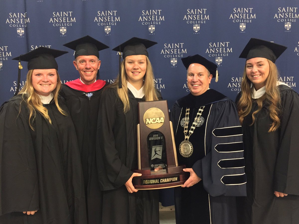 LRBearsAD's tweet photo. What's better than Commencement day at @SaintAnselm?.. Leaving for Salem, VA the next day to play for a @NCAADII national championship! Congrats to these three @SAC2018 Softball Seniors! #NotDoneYet 🏆🎓 https://t.co/NqSz7aD4gb