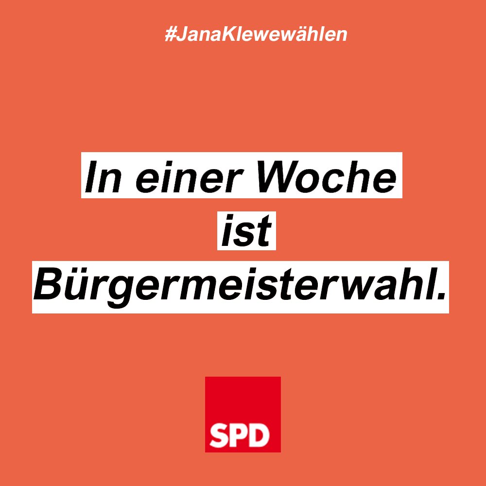 In einer Woche wählen wir in Ludwigslust eine*n neue*n Bürgermeister*in. Wählen Sie Jana Klewe, für zukunftsorientierte und soziale Politik. #Zukunftwählen