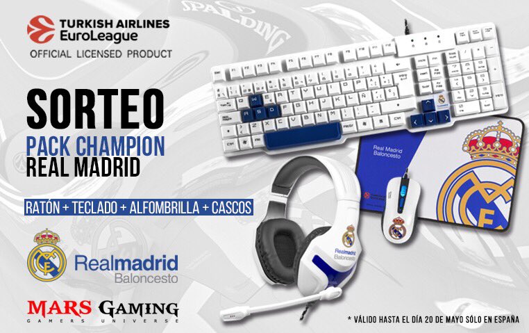 MarsGaming_'s tweet photo. Si el #RealMadrid gana la #FinalFour SORTEAMOS uno de nuestros Pack Champion entre los que den RT al tweet 🏀

#EuroLeague #Euroliga #Eurofighters #F4GLORY https://t.co/O1fuBOWFEg