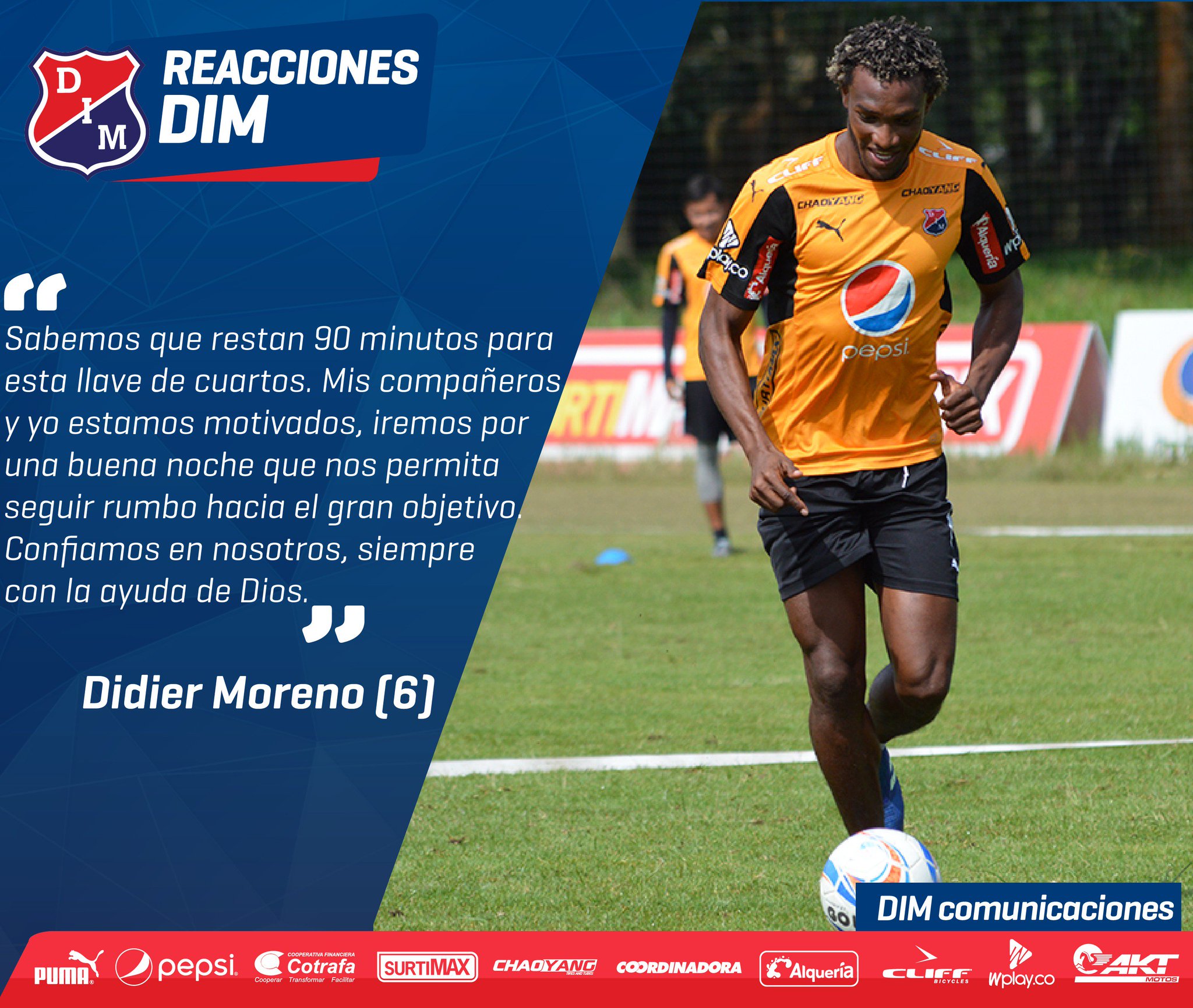 DIM on Twitter: "🎥 #PrensaDIM | 6⃣ @didiermoreno06 🔊 https://t.co