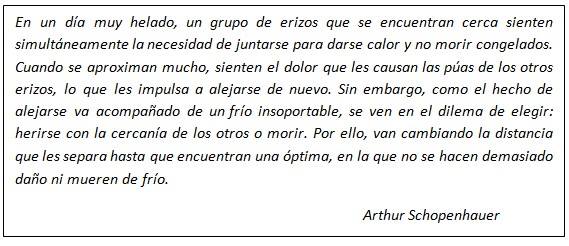 El dilema del erizo, según Arthur Schopenhauer.