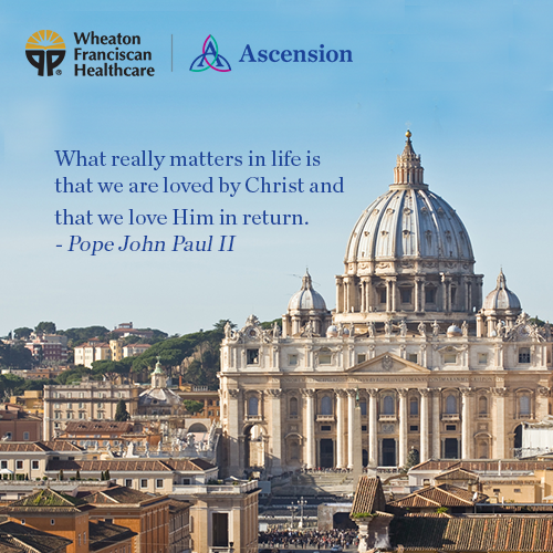 wheatonfwi's tweet photo. In honor of Pope John Paul II's birthday, we remember his advice to courageously follow the path of personal holiness, and diligently nourish ourselves with the word of God. #SundayReflection #WeAreAscension https://t.co/jndkJ9wdjJ